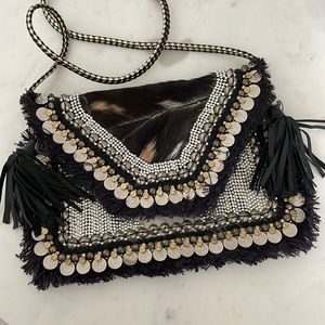 IbBan for Anthropologie Leather Clutch/Crossbody Bag